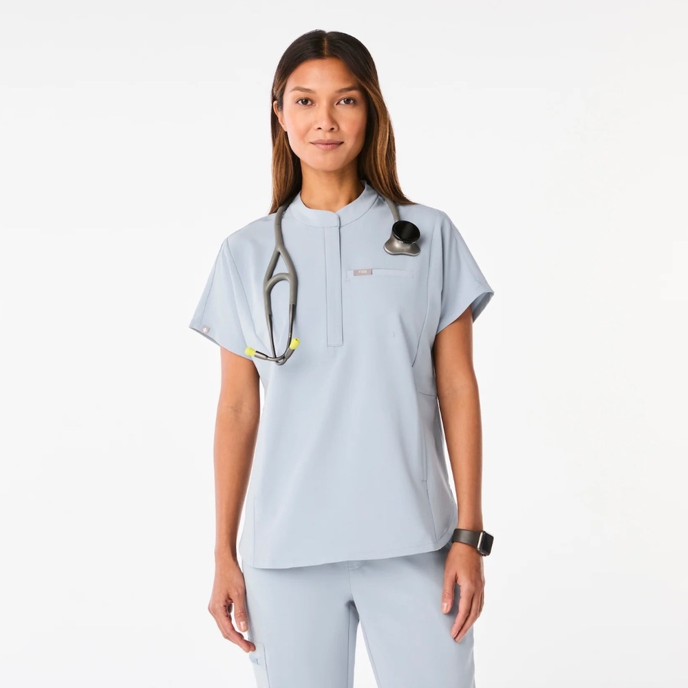 NWOT FIGS Montex Scrub Top in Dusty Blue